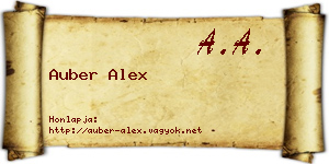 Auber Alex névjegykártya